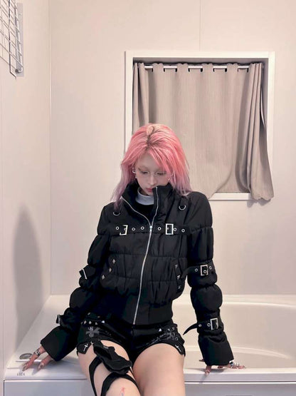 Detachable Hat Black Pink Two Tone Suit【s0000014679】