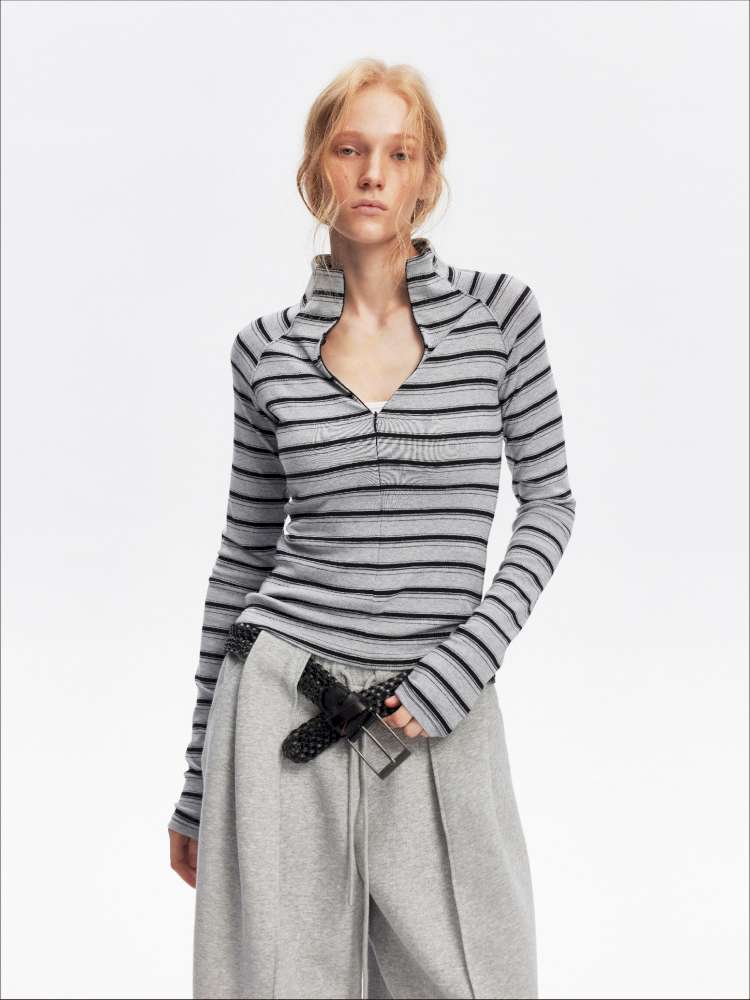 Vintage Striped Slim Knit Top【s0000015059】