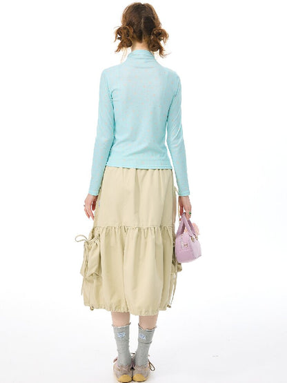 Pocket Drawstring Midi Skirt【s0000017888】
