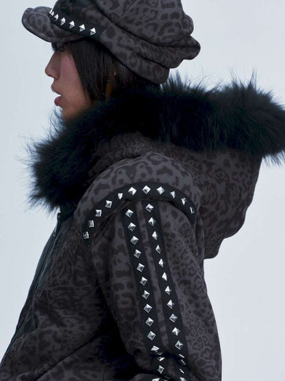 Leopard Print Plush Hooded Slacks Set【s0000014663】