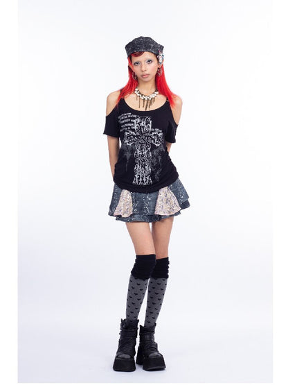 Imitation Denim Patchwork Skirt【s0000018066】