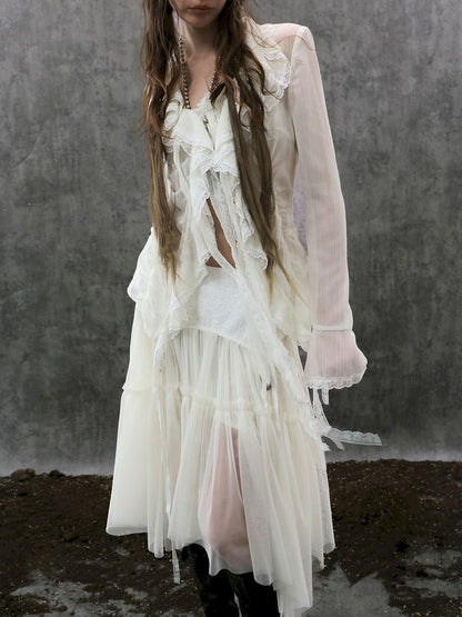 Tulle Pleated Tiered Layered Skirt【s0000013907】