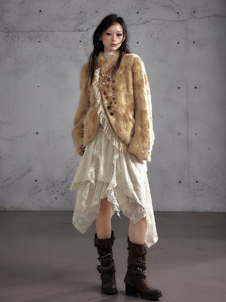 Plush Eco-Friendly Fur Coat【s0000019161】