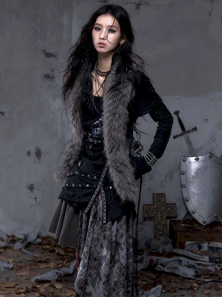 Tie-Front Shearling Vest【s0000014459】