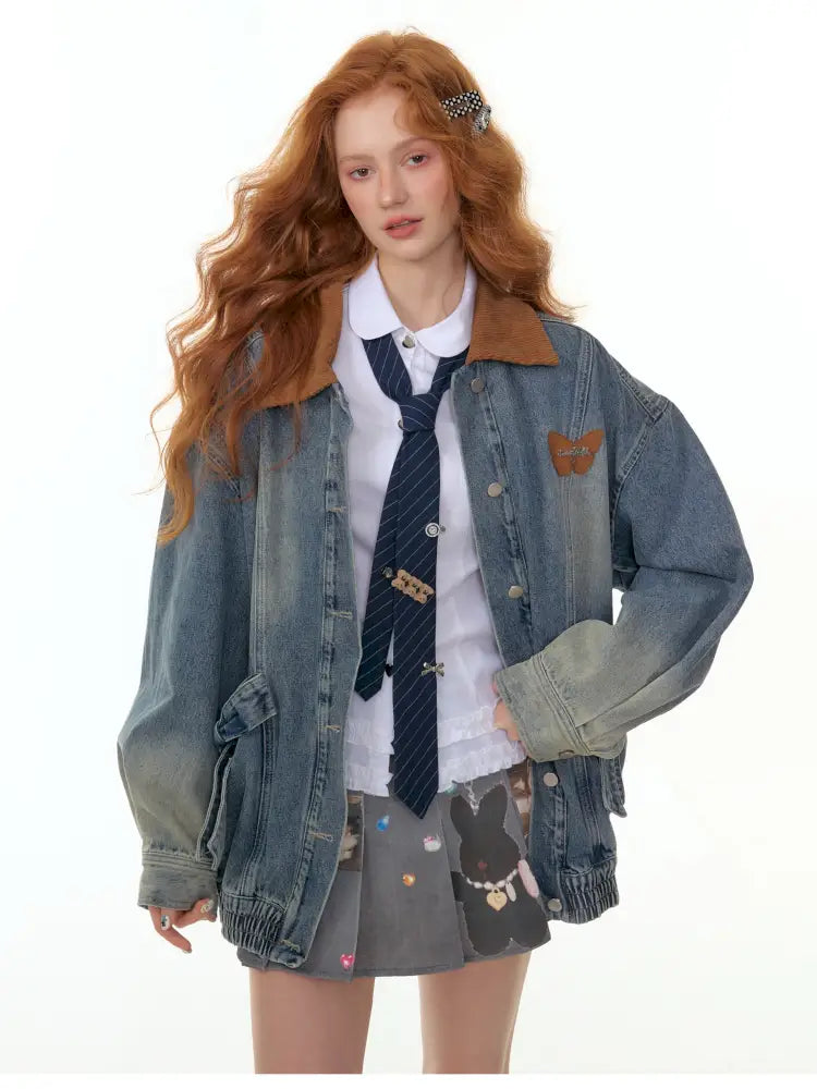Vintage Relaxed-Fit Denim Jacket【s0000014349】