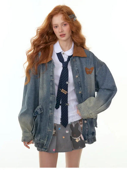 Vintage Relaxed-Fit Denim Jacket【s0000014349】