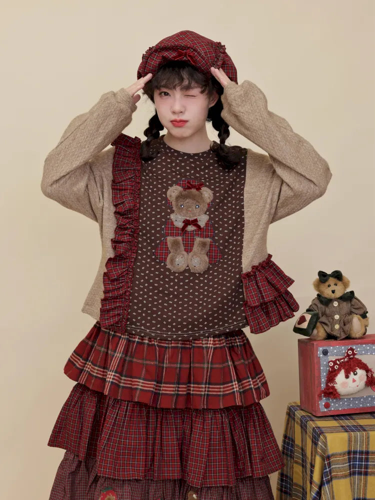 Lace Bow Octagonal Elastic Beret【s0000014177】