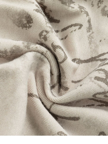 Mottled Graffiti Pleated Knit Top【s0000015552】