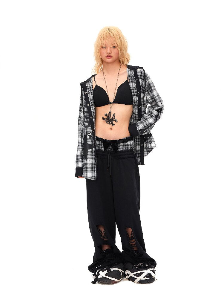 Demon Skeleton Print Hooded Shirt【s0000016054】