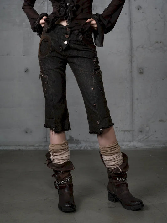 Slim-Fit Flattering Cropped Denim Shorts【s0000013954】