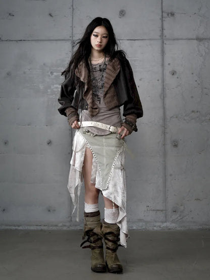 Knit Suede Short Hooded Jacket【s0000014120】