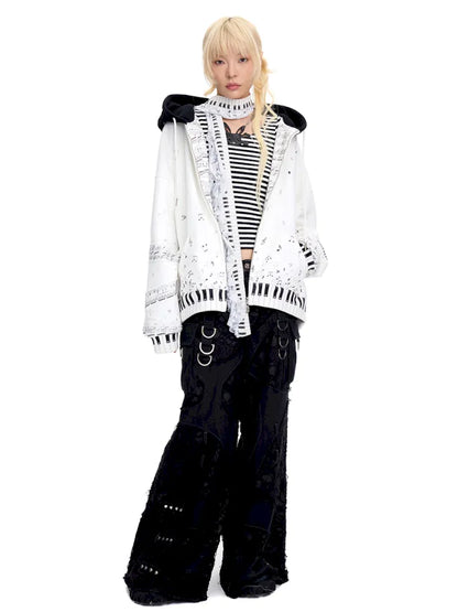 Headphones Embroidered Hoodie Jacket【s0000014098】