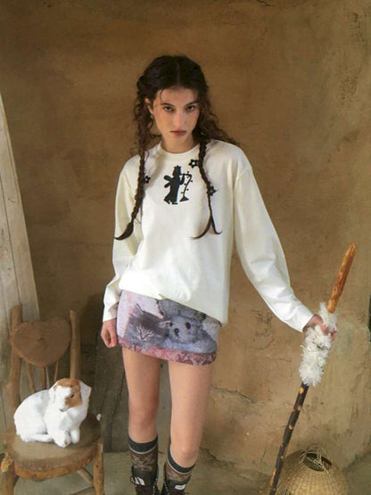 Cat Rabbit Print Padded Skirt【s0000015080】