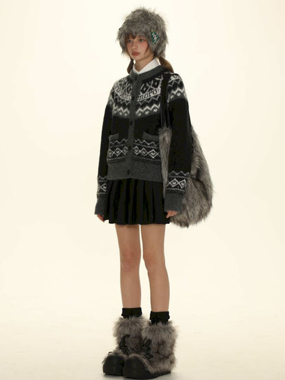 Fair Isle Striped Knit Top【s0000006024】