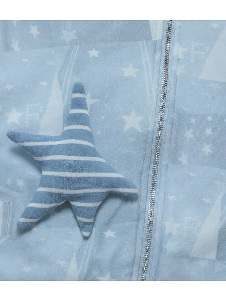 Ghost Horse Star Print Diagonal Zip Jacket【s0000014691】