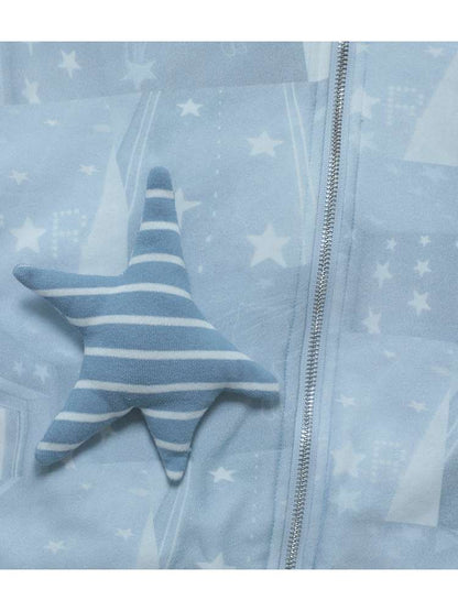 Ghost Horse Star Print Diagonal Zip Jacket【s0000014691】