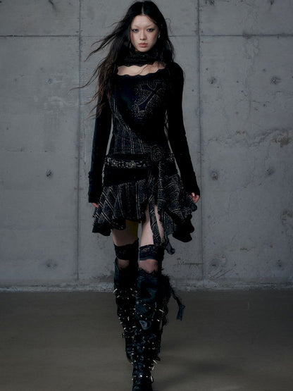 Stacked Neck One-Shoulder Dress【s0000013475】