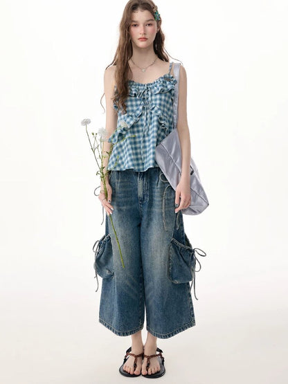 Vintage Strappy Pocket Workwear Jeans【s0000017311】