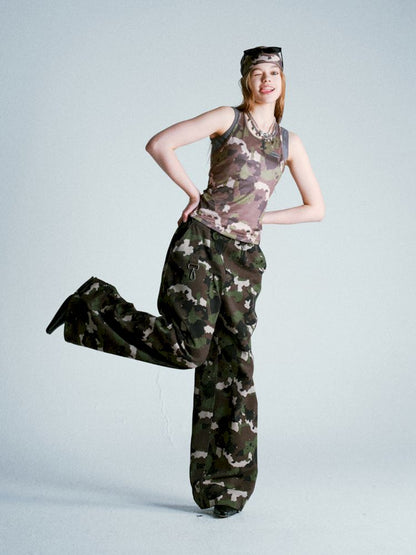 CAMOUFLAGE FULL PRINT WORK TROUSERS [S0000009274]