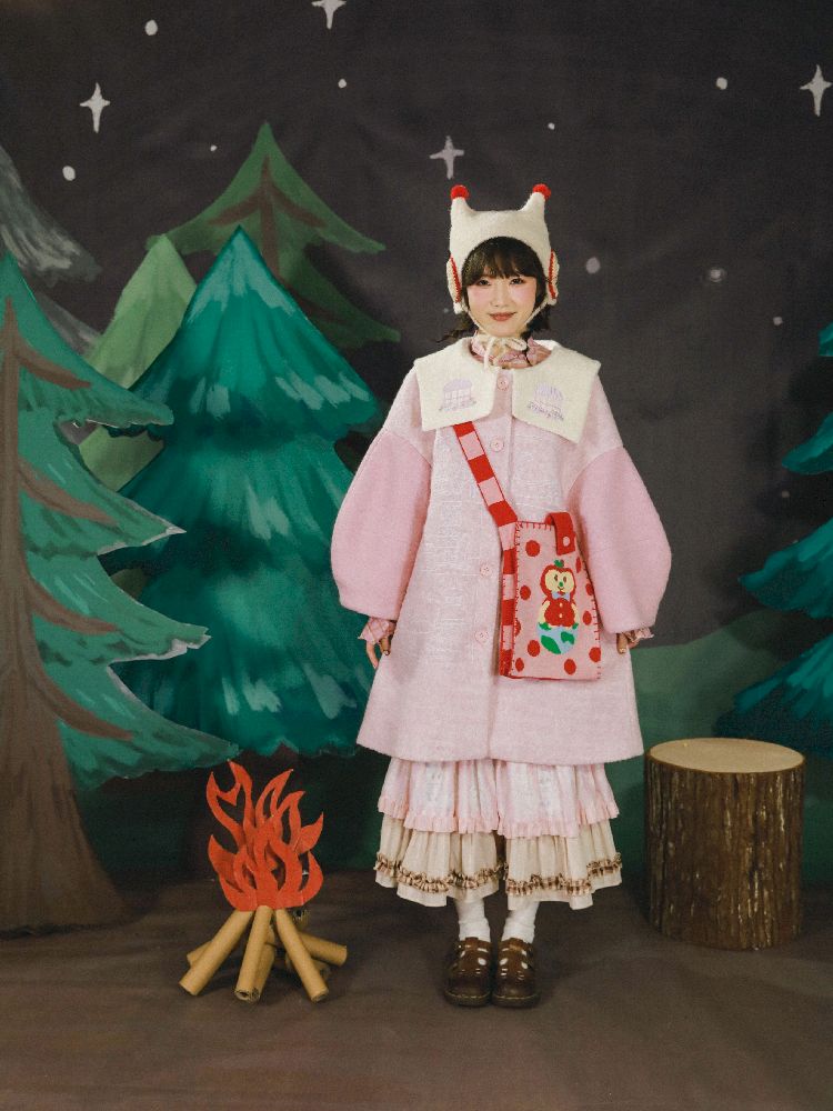 Dollhouse Embroidered Colorblocked Tweed Coat【s0000005691】