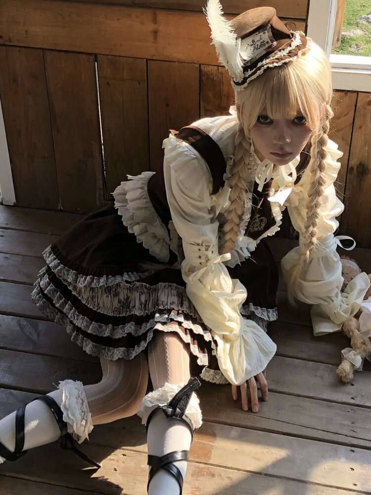 Bone Print Velvet Lace Corset Vest【s0000015613】