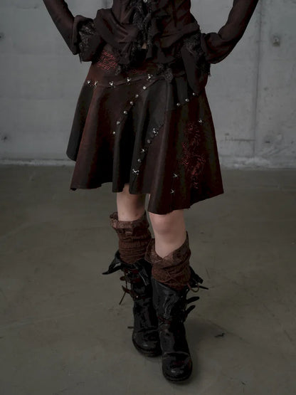 Asymmetrical Suede Skirt【s0000014111】