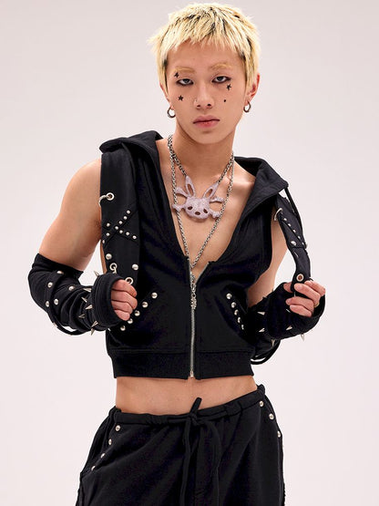 Studded Rabbit Ear Vest Jacket【s0000012182】