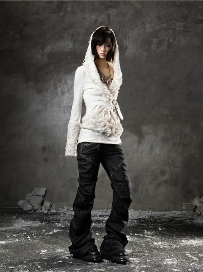 Ripped Hooded Knit【s0000015956】