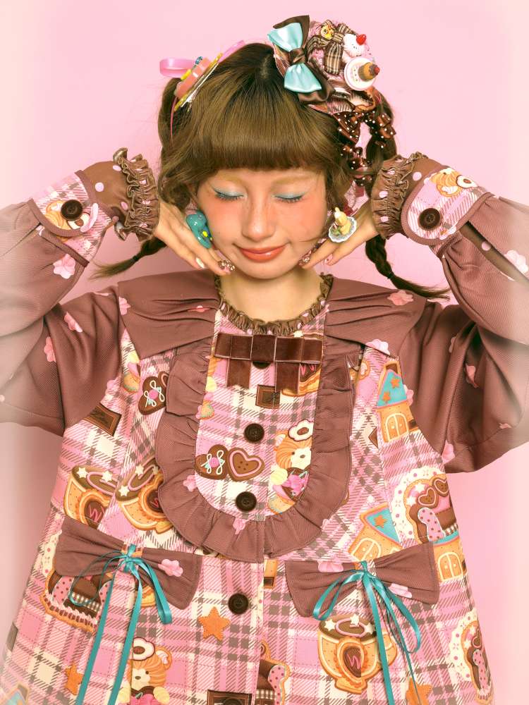 Pink-Brown Vintage Doll-Style Jacket【s0000014514】