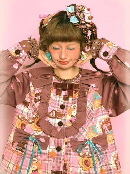 Pink-Brown Vintage Doll-Style Jacket【s0000014514】