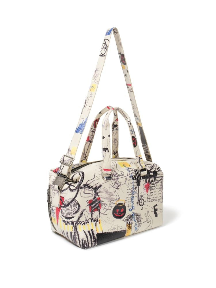 Graffiti art do old recycled material shoulder bag【s0000009564】