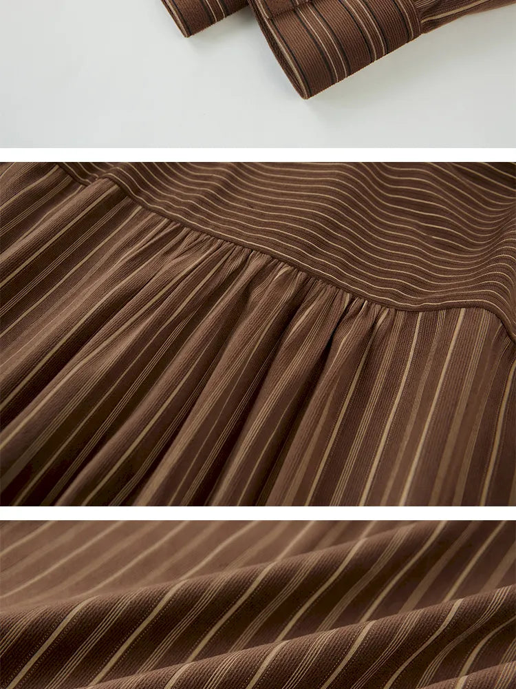 Velvet Beaded Contrast-Striped Vintage Shirt【s0000014079】