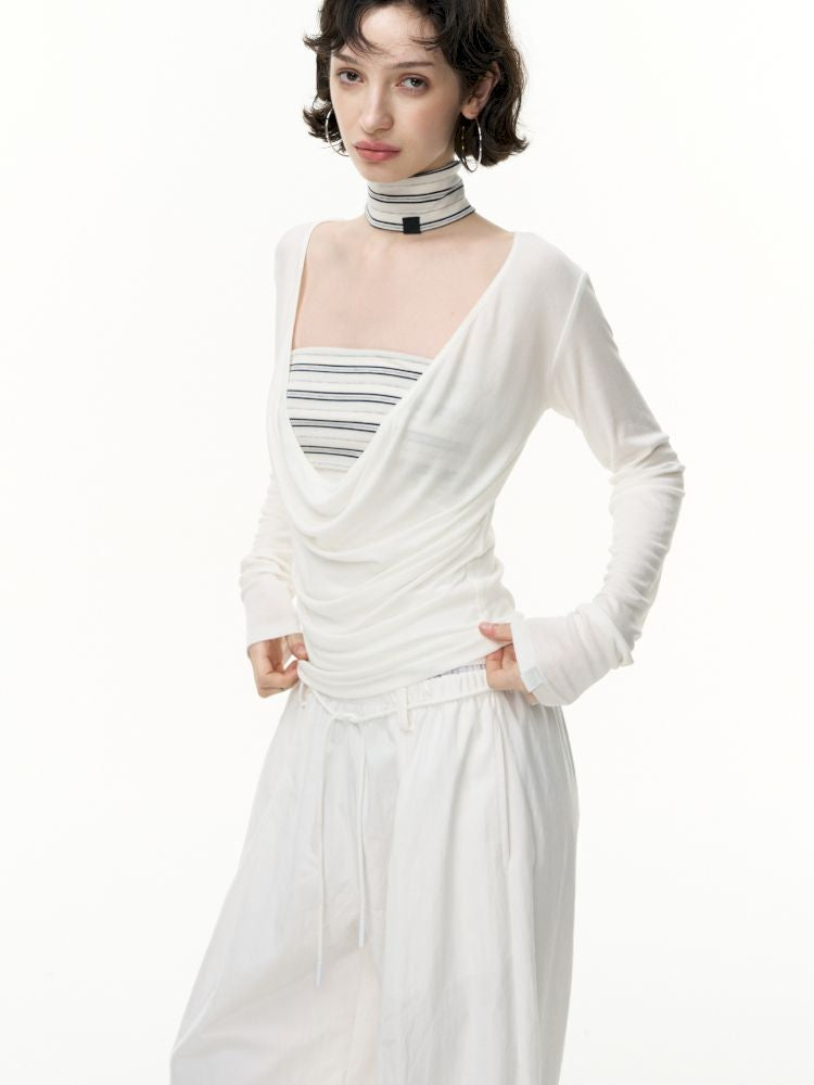 Tencel Lycra swing collar bottoming shirt【s0000013743】
