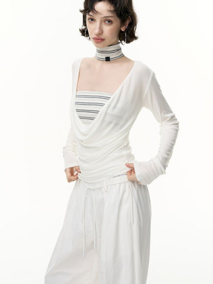 Tencel Lycra swing collar bottoming shirt【s0000013743】