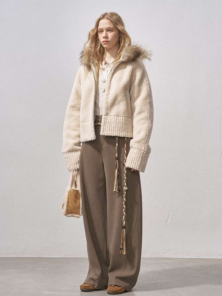 Bear Ears Velvet Faux Fur Jacket【s0000015235】