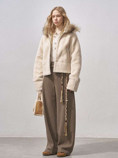 Bear Ears Velvet Faux Fur Jacket【s0000015235】