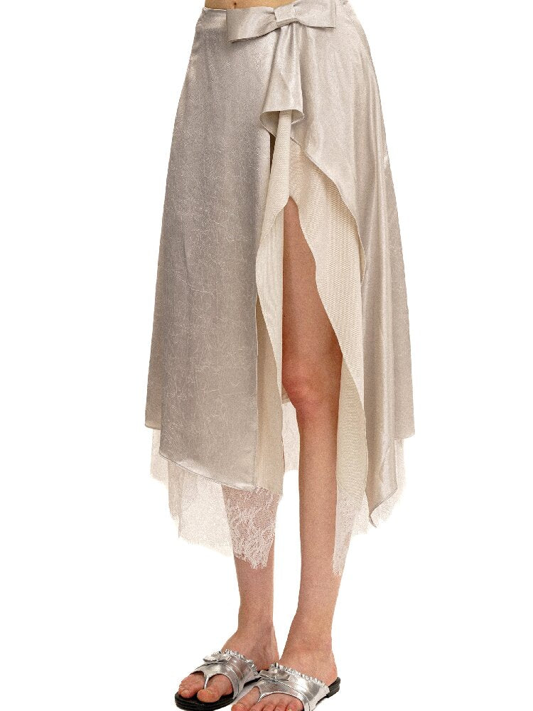 Multi Layered Slit Satin Skirt【s0000017418】
