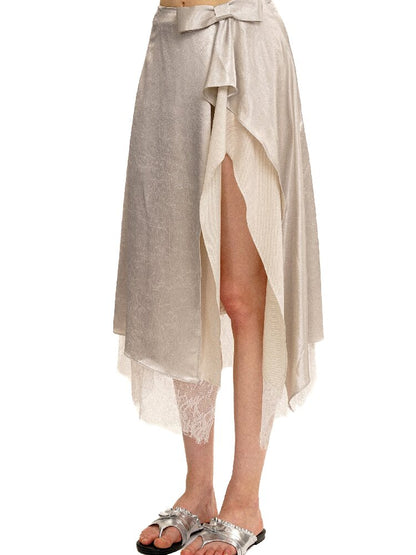 Multi Layered Slit Satin Skirt【s0000017418】