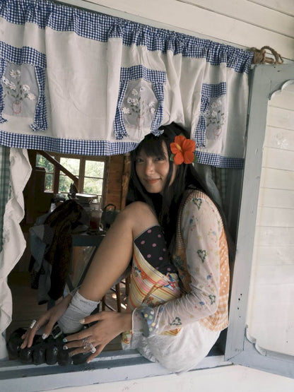 Printed Long-Sleeved Mesh T-Shirt【s0000012776】