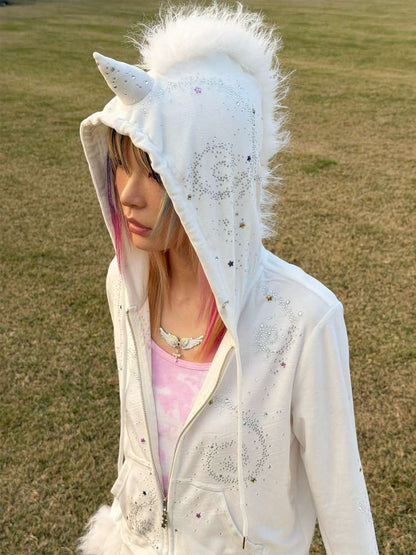 Horse Unicorn Velvet Diamond Coat【s0000015377】