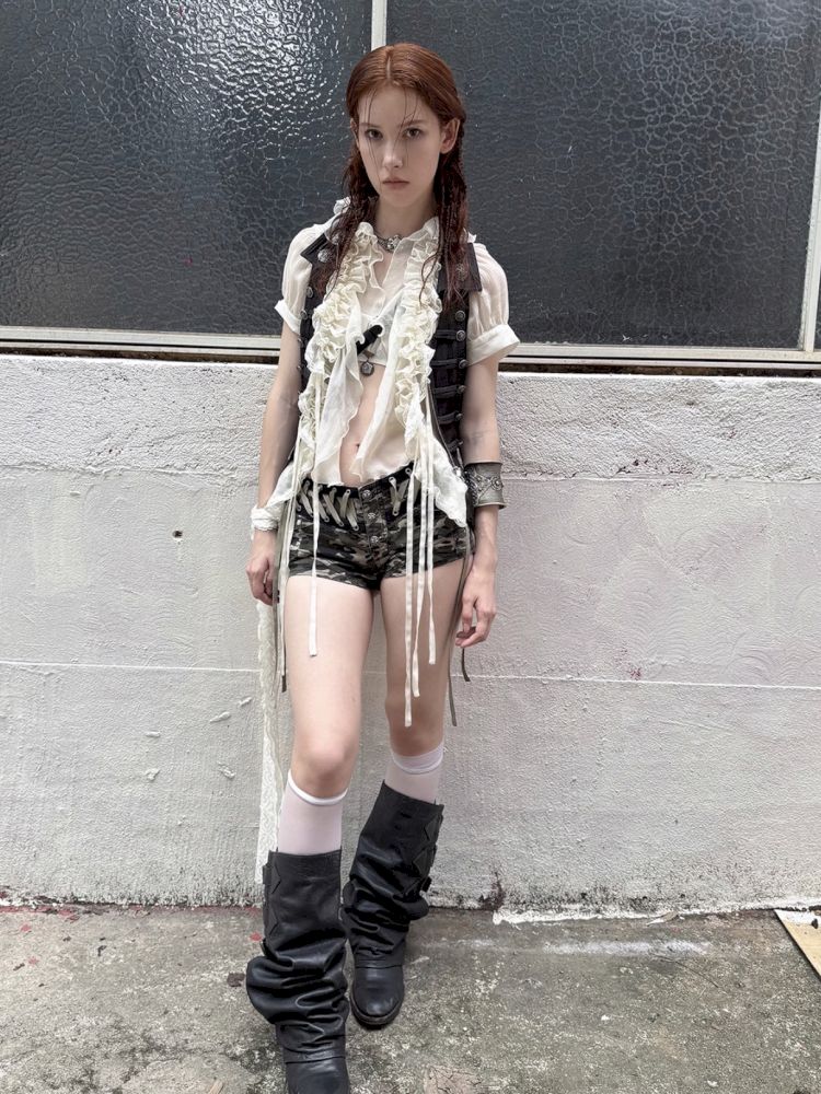 Multi-Layer Ruffled Irregular Hem “Jellyfish” Shirt【s0000012831】