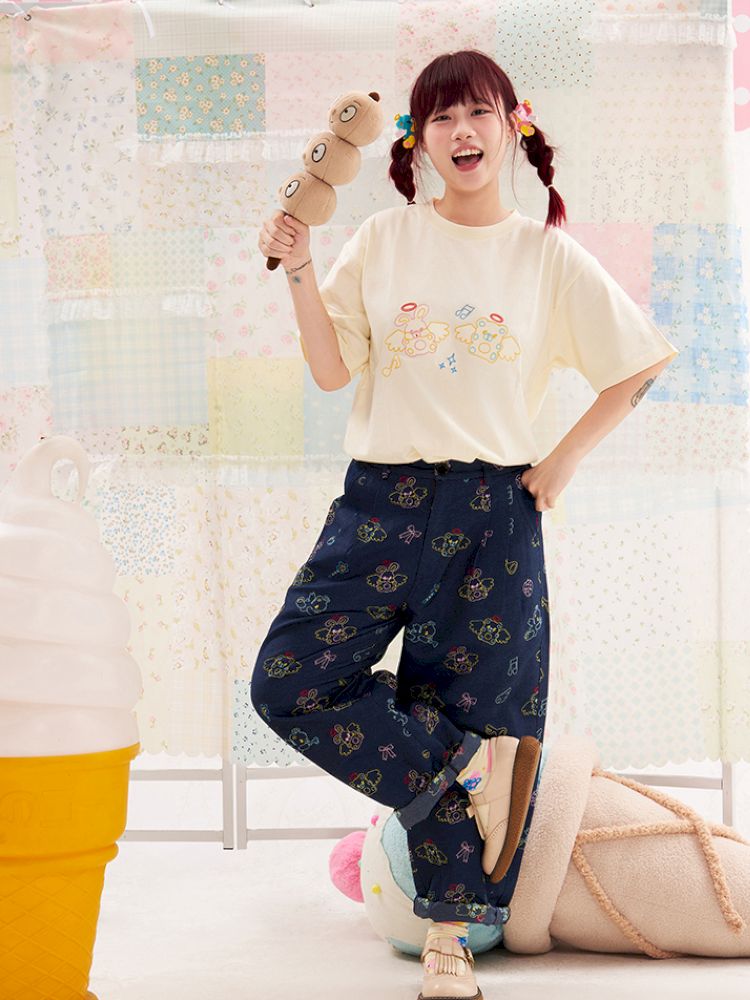 Animal Angel Embroidered T-Shirt【s0000013183】