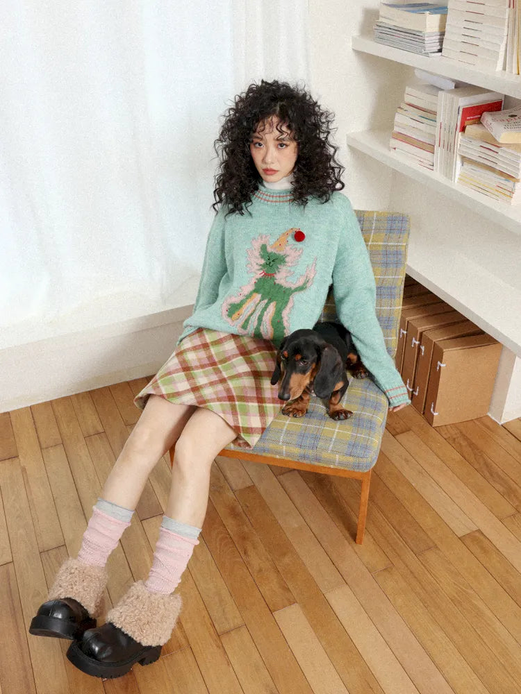 College-Style Casual Wool Plaid A-Line Skirt【s0000013983】