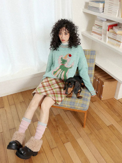 College-Style Casual Wool Plaid A-Line Skirt【s0000013983】