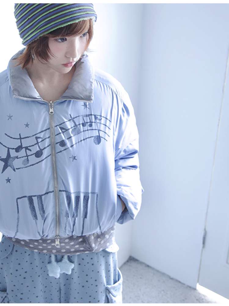 Dreamcore Blue Gray Reversible Padded Jacket【s0000014698】