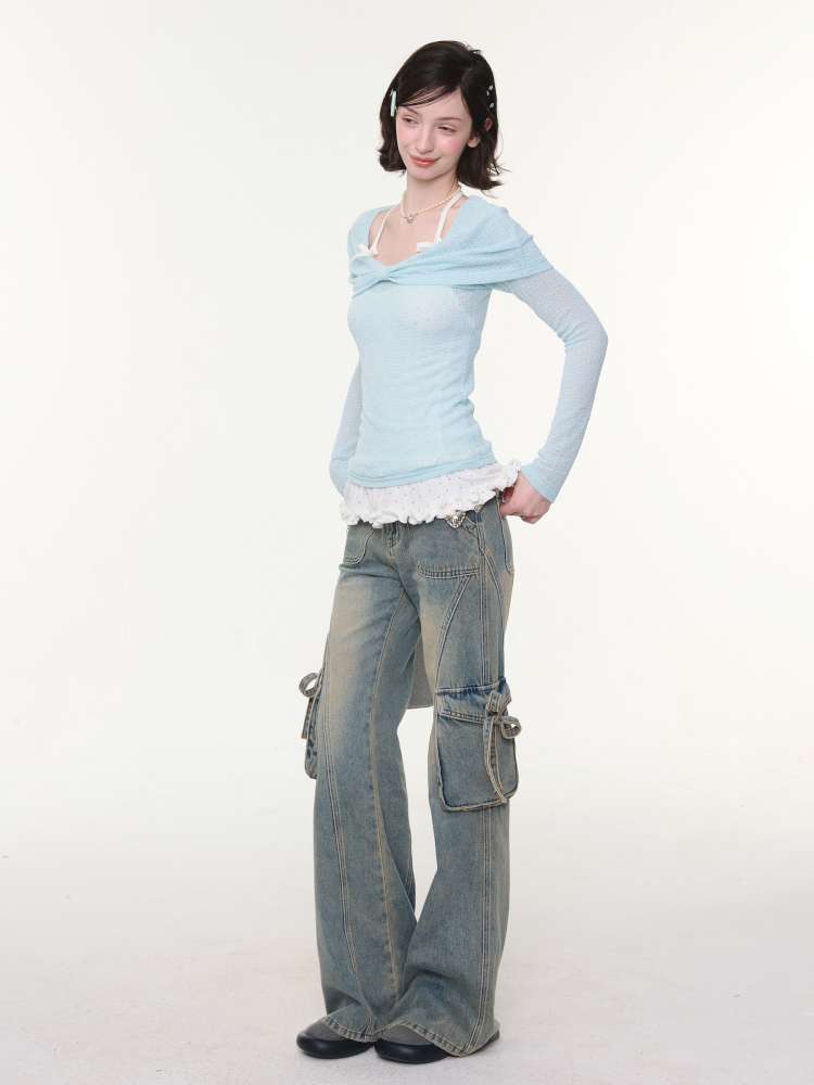 Soft Cloud Knot Slim Knitted Top【s0000015426】