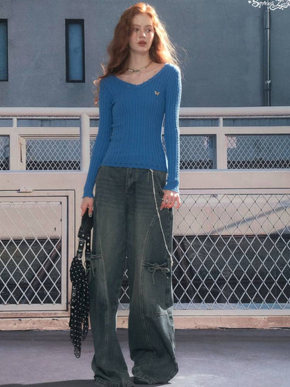 Straight Wide-Leg Denim Pants【s0000014356】