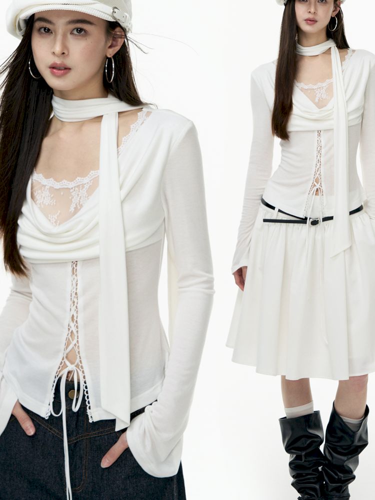 Tencel swing collar bottoming shirt【s0000013745】