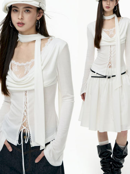 Tencel swing collar bottoming shirt【s0000013745】