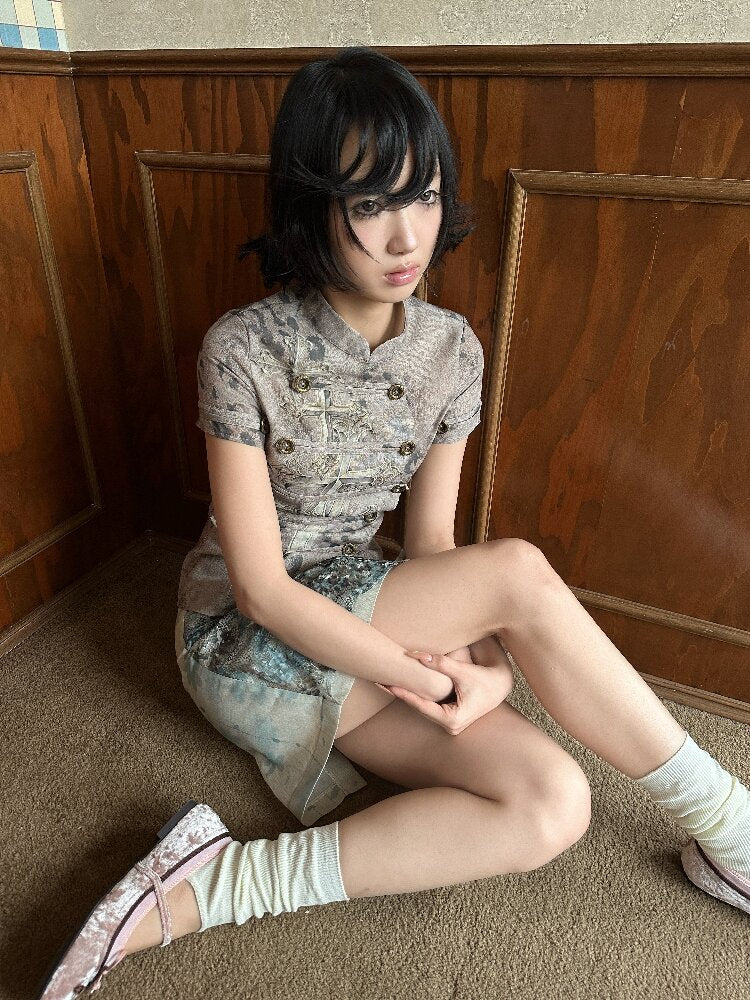 Leopard Lace Panel Midi Skirt【s0000018094】